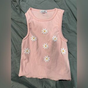 Boutique Pink Daisy Tank Top